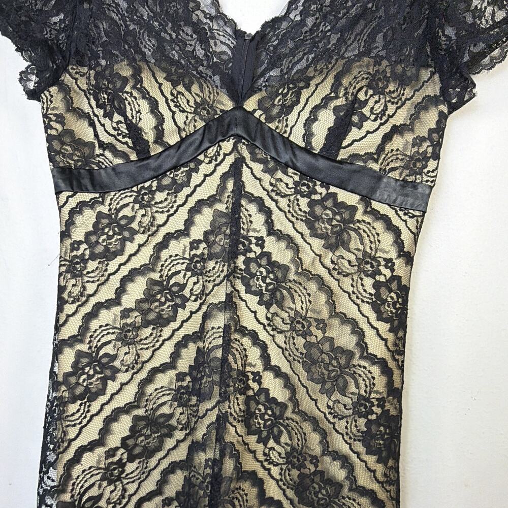 White House Black Market Lace Fit Flare Cocktail Dress mini 10 party wedding - Picture 5 of 12